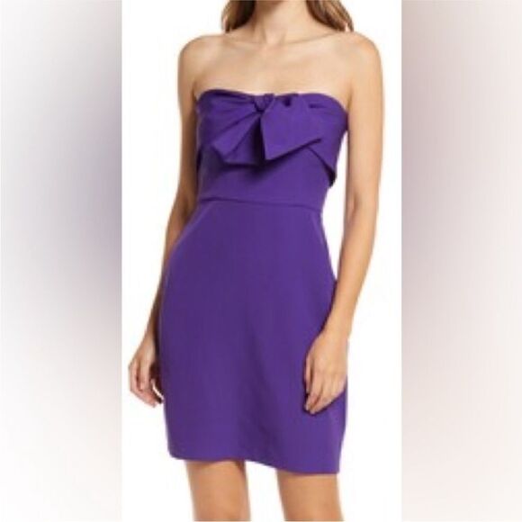 SAM EDELMAN NWT Bow Strapless Sheath Cocktail
Minidress In Purple Size 6 - Picture 1 of 10